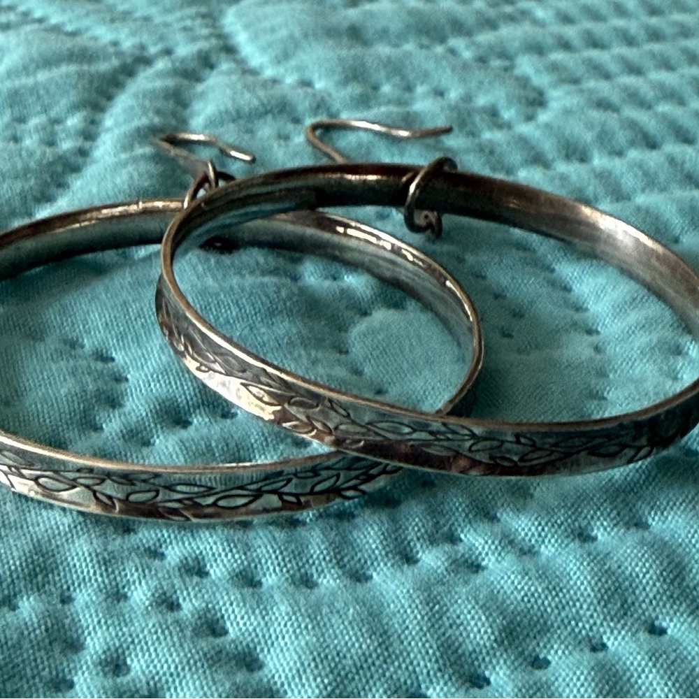 Silpada Intricate Silver Hoop Earrings